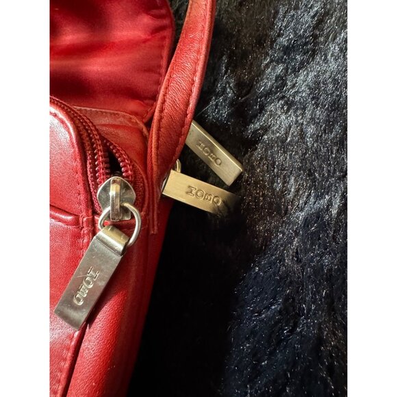 Vintage Hobo International Red Leather Crossbody Bag With Adjustable Strap - Picture 5 of 8